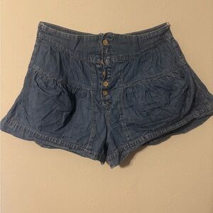 We The Free Blue Denim Jean Shorts